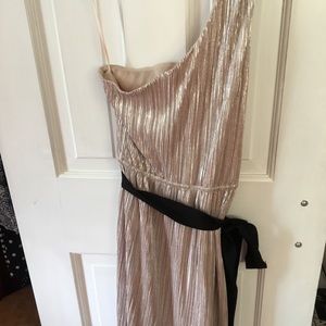 Express one shoulder silver dress